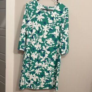 Southern Tide Green and White Floral Dress